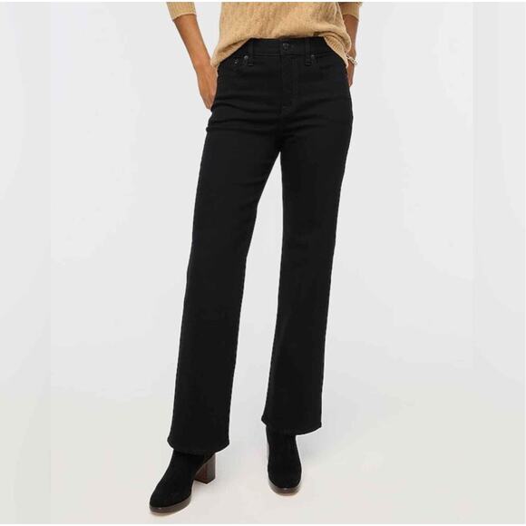 J. Crew Pants - NWT J.Crew Factory Wide-leg Full-length Jean All-day Stretch in Black BU832